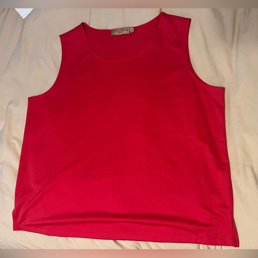 Notations Women Red Sleeveless Top - Picture 3 of 7